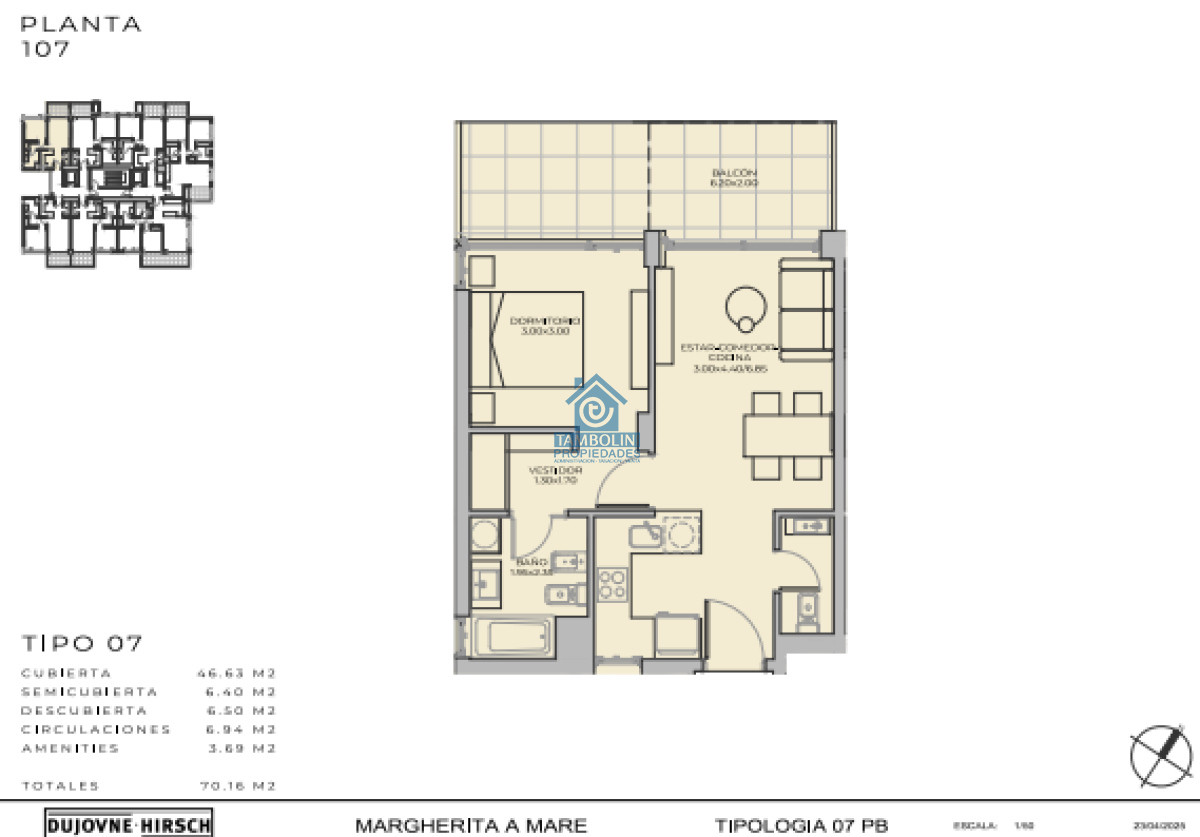 Apartamento ID.858 - Departamento de 1 dormitorio en venta - Lanzamiento Margherita A Mare Residences