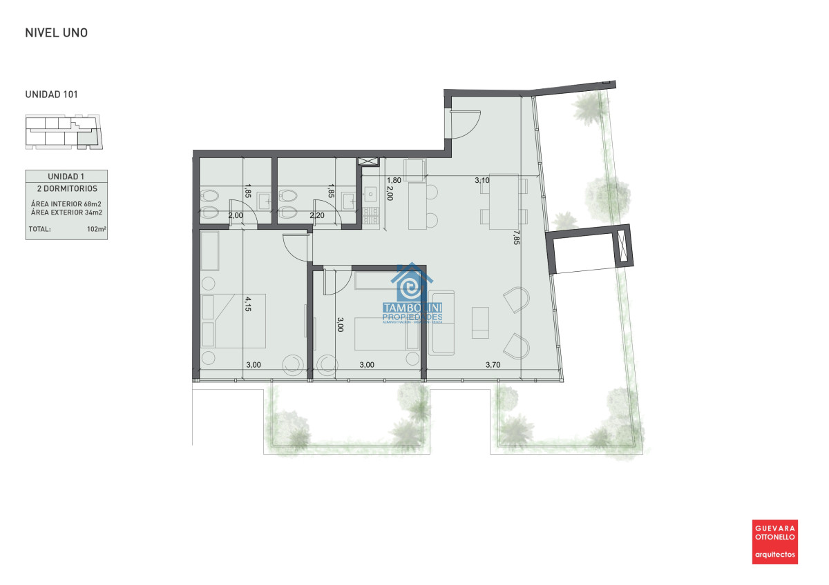 Apartamento ID.686 - Pre-Lanzamiento EXCLUSIVO - compre con financiacion, 1 dorm. en venta. Edif. Genova