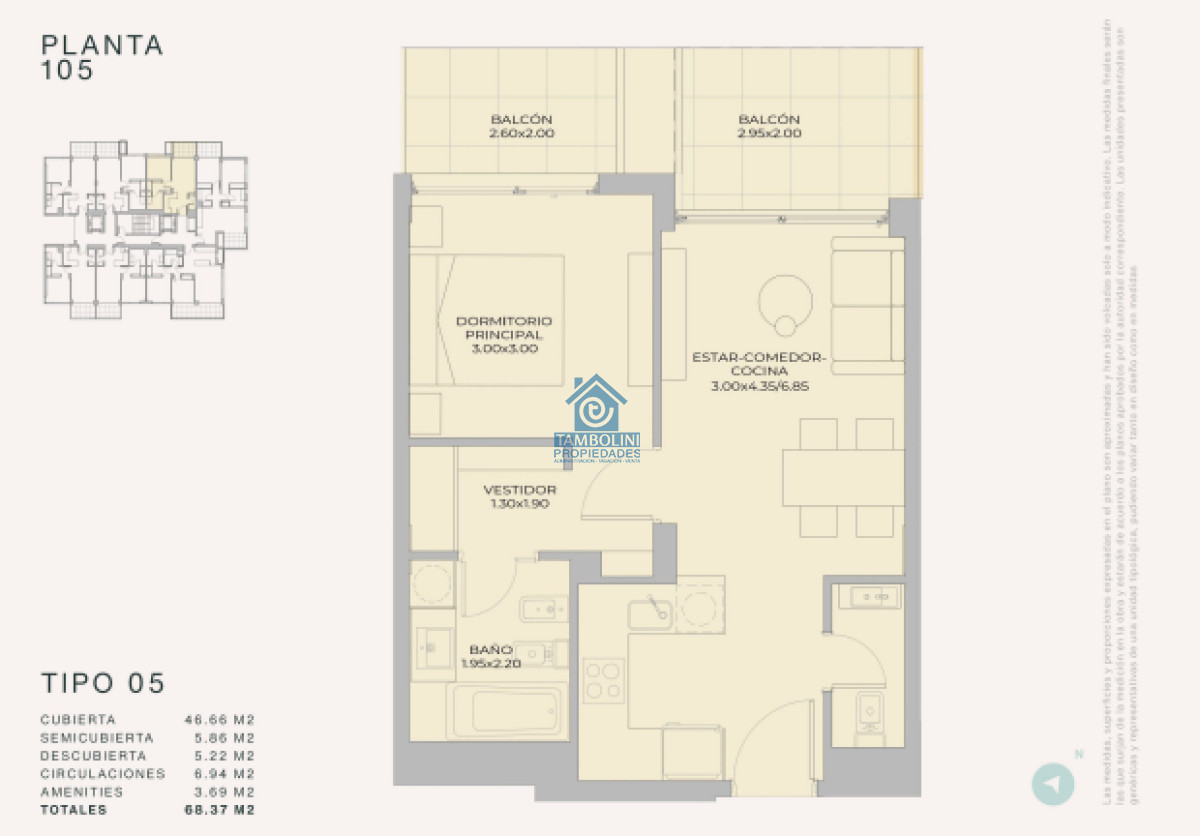 Apartamento ID.858 - Departamento de 1 dormitorio en venta - Lanzamiento Margherita A Mare Residences