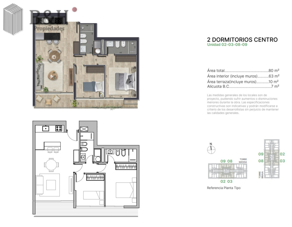 Apartamento ID.7574 - En venta apartamento de 2 dormitorios,  con agradable vista en Mansa, Punta del Este