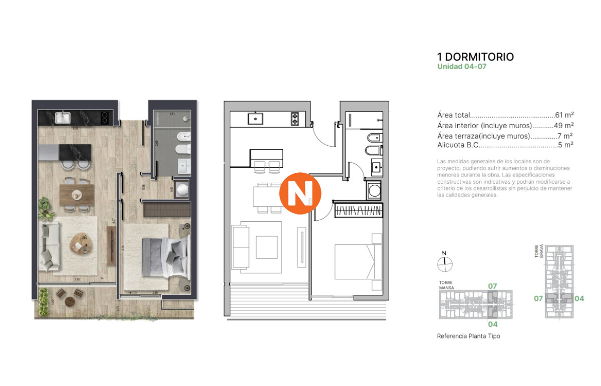 Apartamento Ref.224976 - Vende apartamento de 1 dormitorio en Chiverta, Punta del Este.