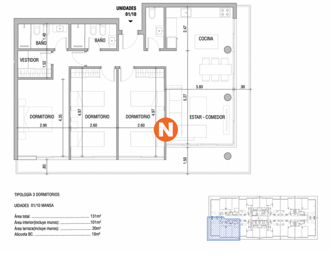 Apartamento Ref.224976 - Vende apartamento de 1 dormitorio en Chiverta, Punta del Este.