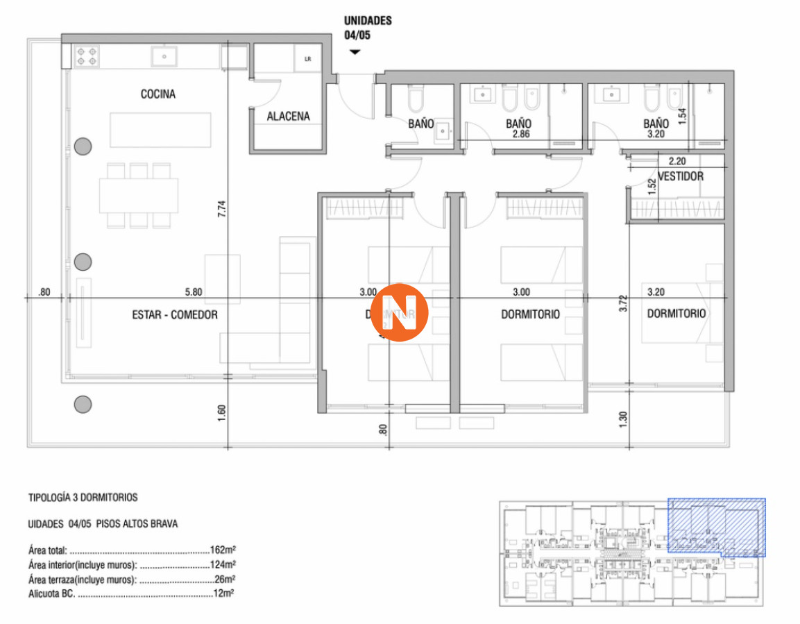 Apartamento Ref.224976 - Vende apartamento de 1 dormitorio en Chiverta, Punta del Este.