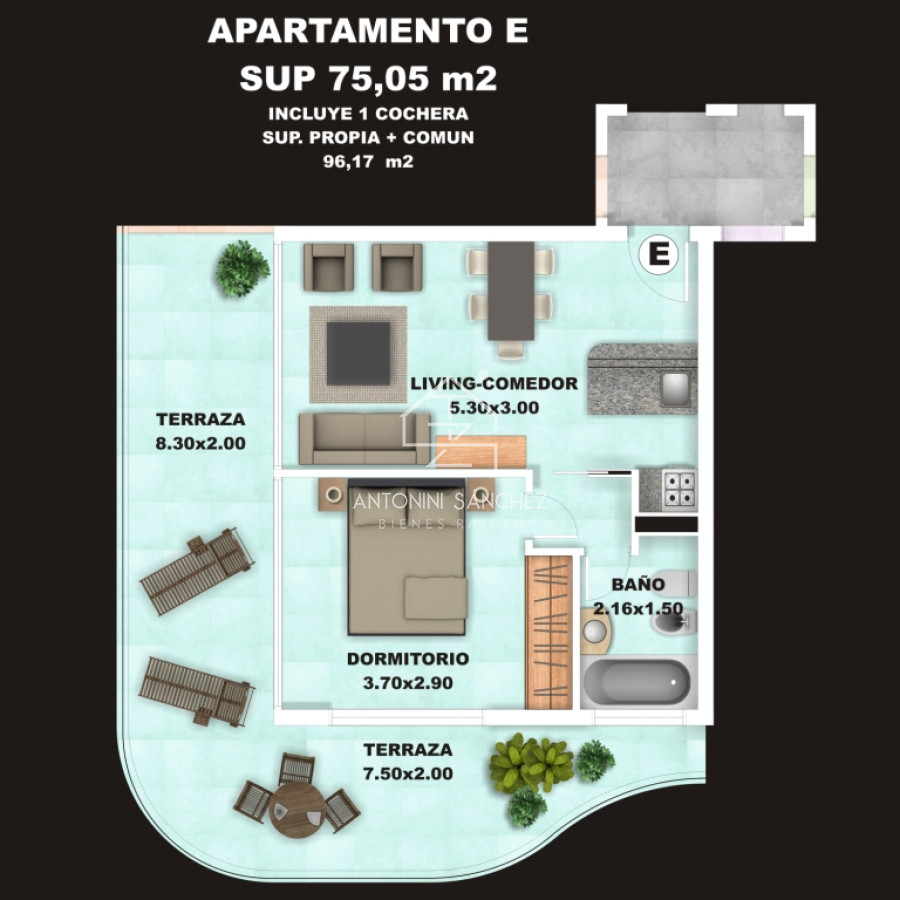 Apartamento ID.2459 - apartamento de 1 dormitorio cerca de servicios, Chiverta, Punta del Este 