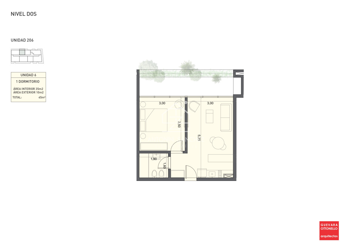 Apartamento ID.2241 - PreLanzamiento EXCLUSIVO  compre con financiacion 1 dorm en venta. Edif. Genova
