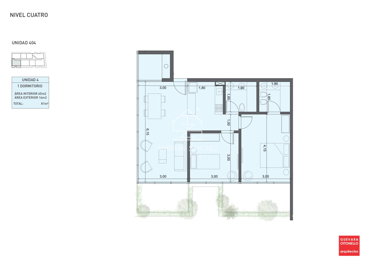 Apartamento ID.2241 - PreLanzamiento EXCLUSIVO  compre con financiacion 1 dorm en venta. Edif. Genova