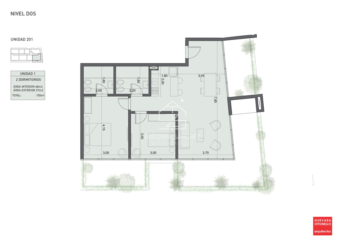 Apartamento ID.2241 - PreLanzamiento EXCLUSIVO  compre con financiacion 1 dorm en venta. Edif. Genova