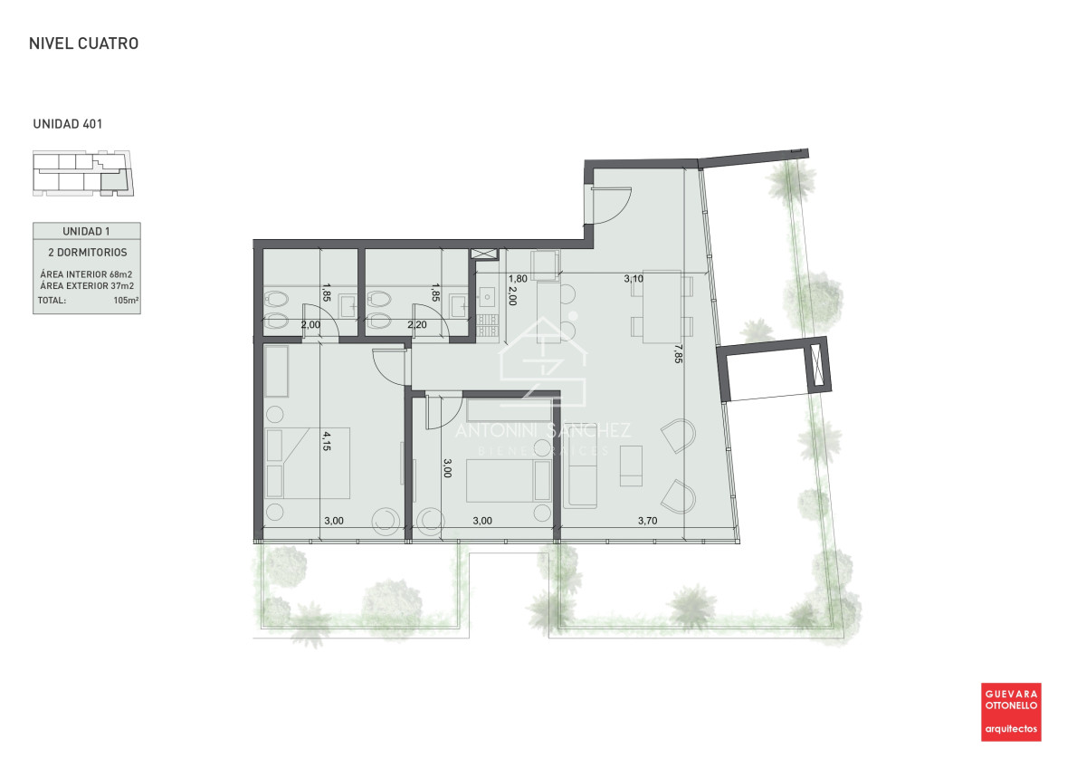Apartamento ID.2241 - PreLanzamiento EXCLUSIVO  compre con financiacion 1 dorm en venta. Edif. Genova