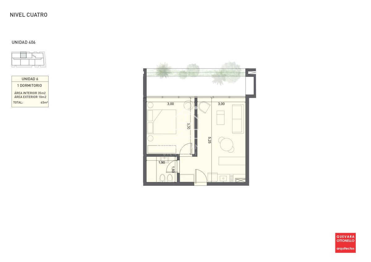 Apartamento ID.2241 - PreLanzamiento EXCLUSIVO  compre con financiacion 1 dorm en venta. Edif. Genova