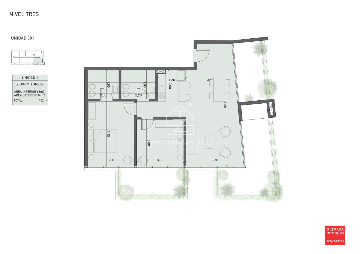 Apartamento ID.2241 - PreLanzamiento EXCLUSIVO  compre con financiacion 1 dorm en venta. Edif. Genova