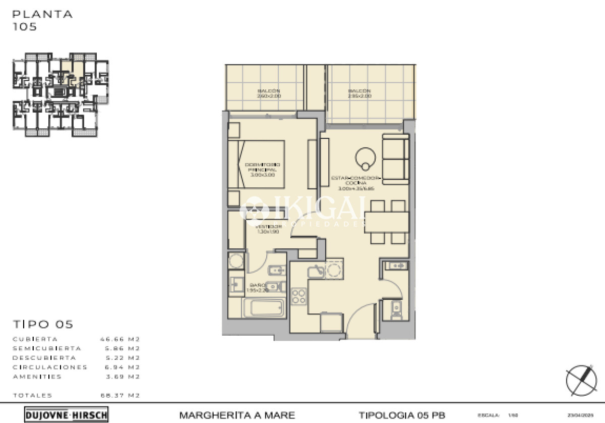 Apartamento ID.1197 - Departamento de 2 dormitorios en venta - Margherita A Mare Residences - Lanzamiento