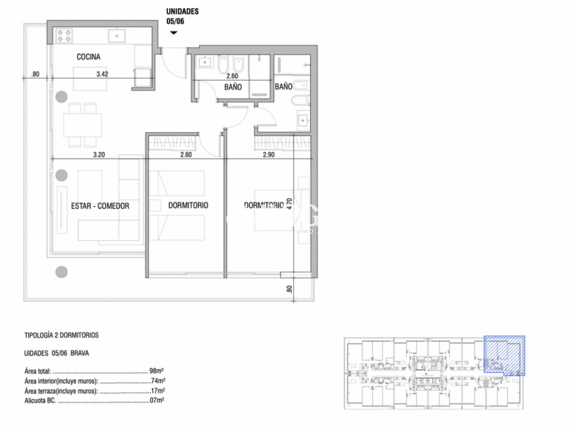 Apartamento ID.1273 - En venta apartamento a metros del mar de 2 dormitorios 