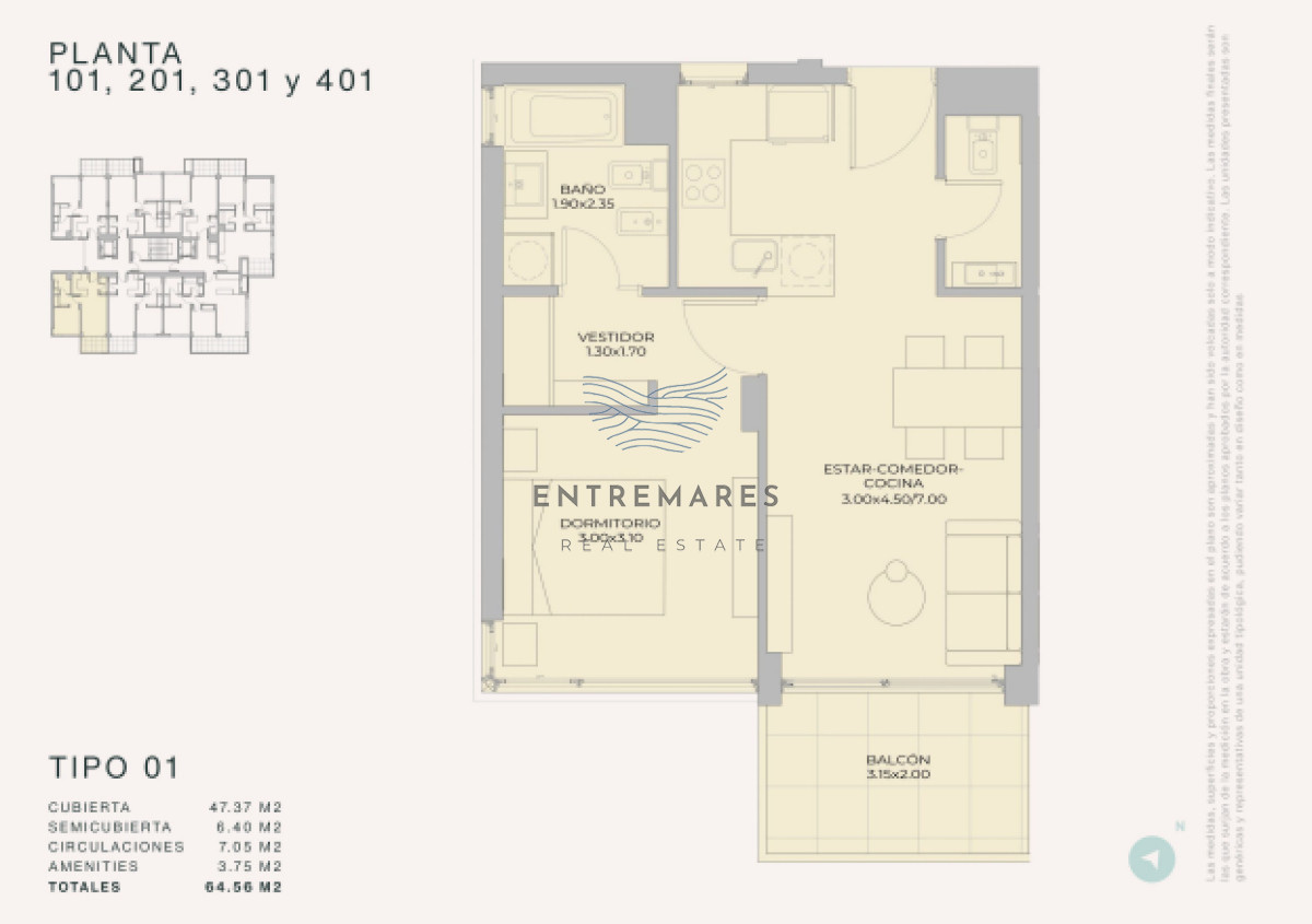 Apartamento ID.502 - Departamento de 1 dormitorio en venta - Lanzamiento Margherita A Mare Residences