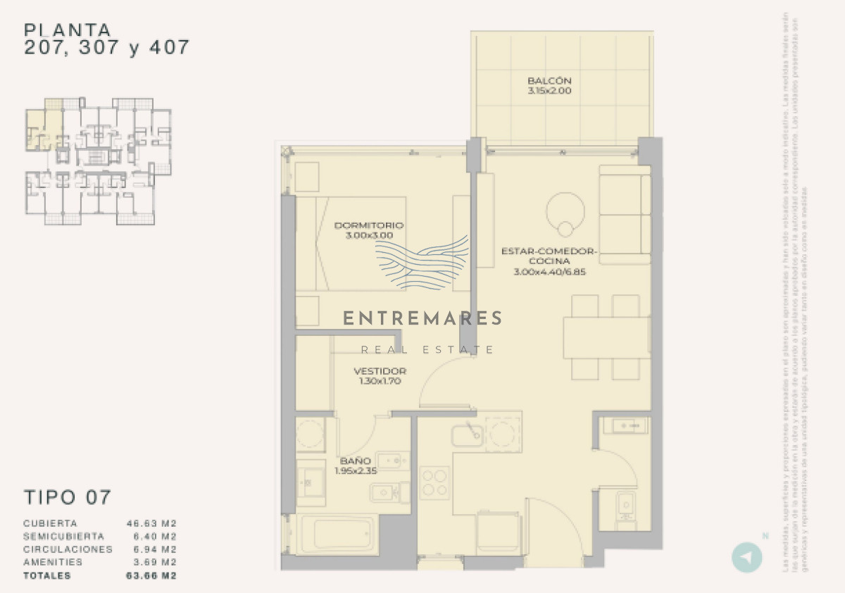 Apartamento ID.502 - Departamento de 1 dormitorio en venta - Lanzamiento Margherita A Mare Residences
