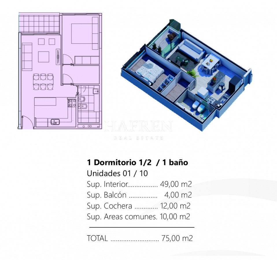 Apartamento ID.336 - Vende apartamento de 1 dormitorio y medio en Punta del Este 