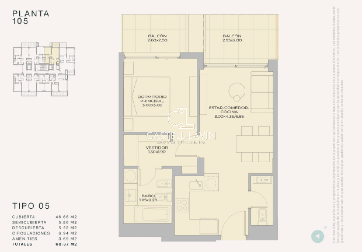 Apartamento ID.677 - Departamento de 1 dormitorio en venta - Lanzamiento Margherita A Mare Residences