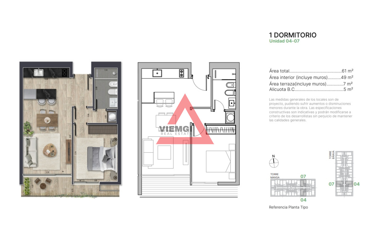Apartamento ID.353 - En venta apartamento de 2 dormitorios,  con agradable vista en Mansa, Punta del Este