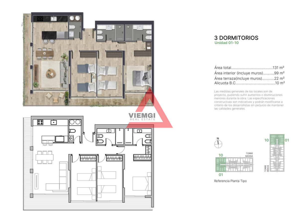 Apartamento ID.353 - En venta apartamento de 2 dormitorios,  con agradable vista en Mansa, Punta del Este
