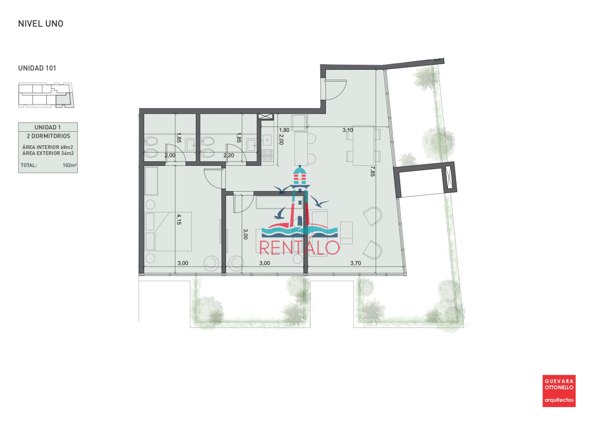 Apartamento ID.440 - Apartamento de 1 dormitorio en Punta del este en venta a estrenar oportunidad 
