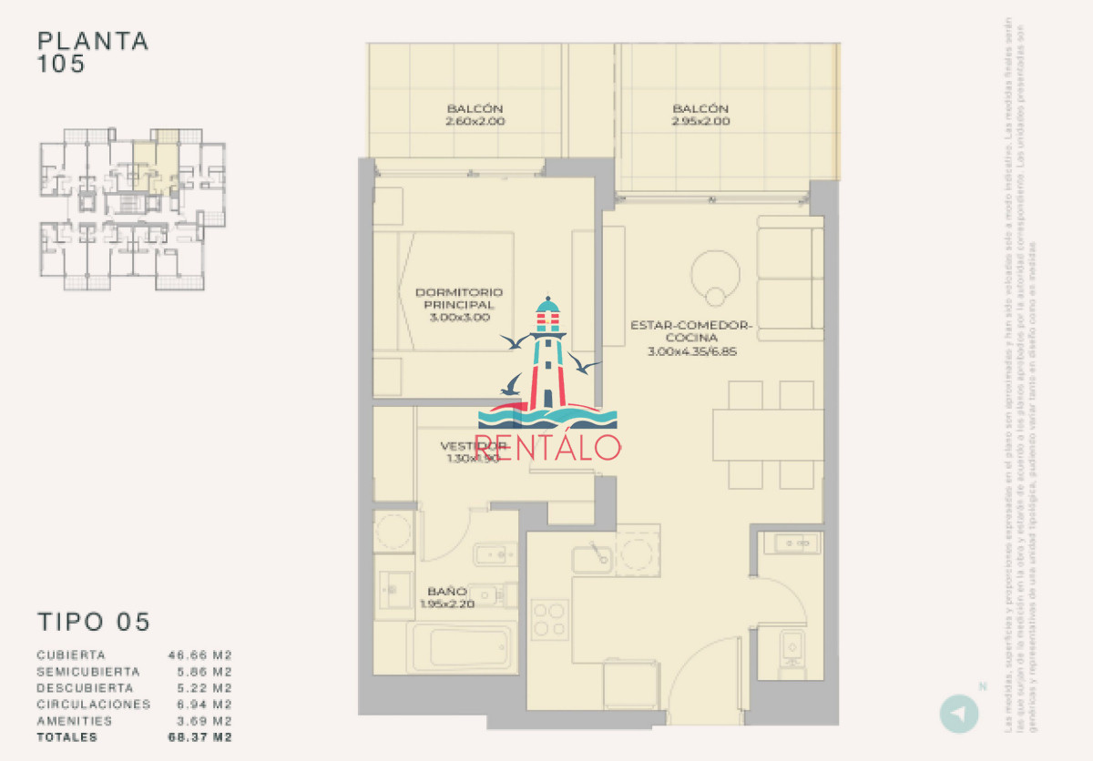 Apartamento ID.527 - Apartamento de 1 dormitorio en pozo en Punta del este