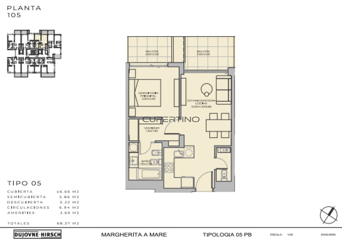 Apartamento ID.629 - Lanzamiento en Peninsula - Margherita A Mare Residences, departamento de 1 dorm