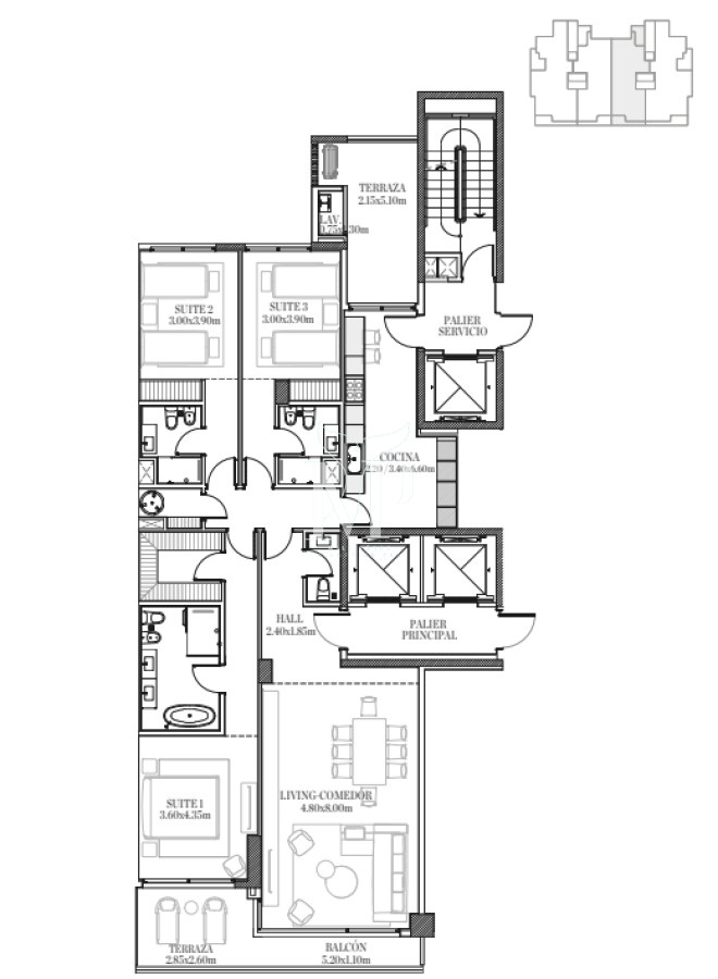 Apartamento ID.45 - Departamento frente al mar en venta, Piso alto. 3 dormitorios. Torre Le Parc,  Punta del Este