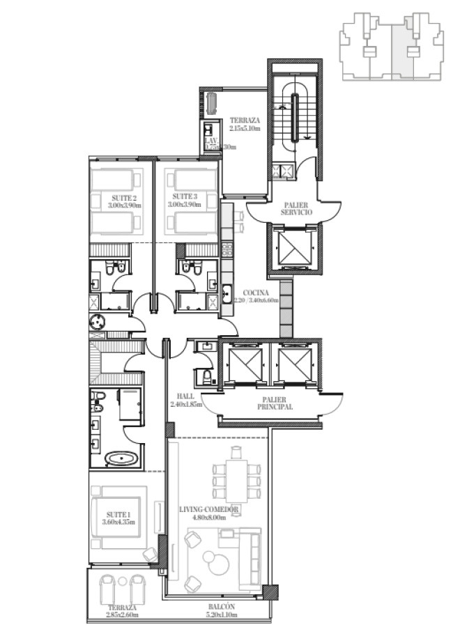 Apartamento ID.21098524 - Departamento frente al mar en venta, Piso alto. 3 dormitorios. Torre Le Parc,  Punta del Este