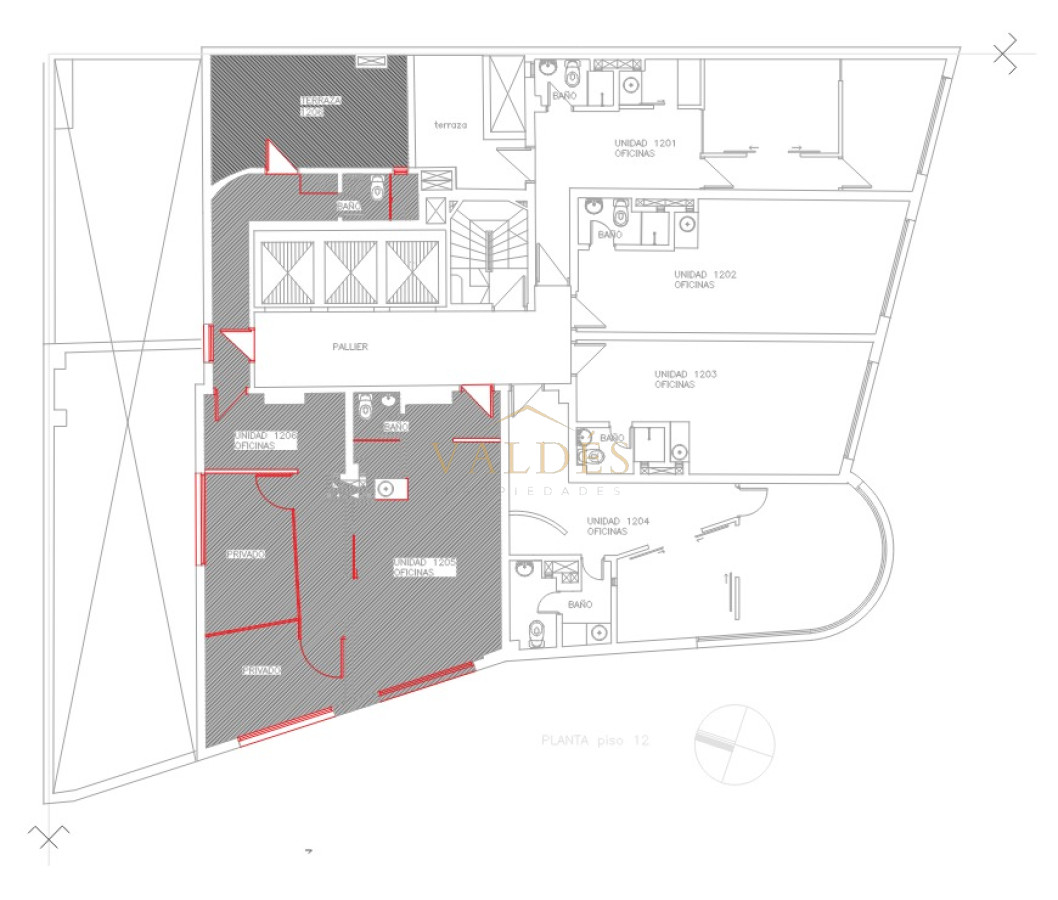 Oficina ID.5083 - Venta y alquiler frente a plaza Independencia Montevideo, torre X, torre de categoría ( son dos oficinas unidas)   