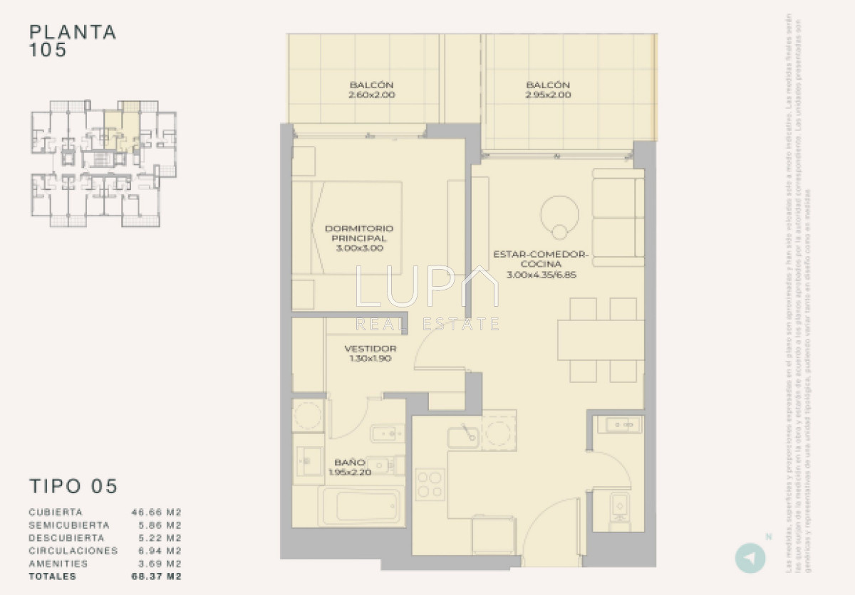 Apartamento ID.85545 - Apto 1 Dorm, 1 Baño - Margherita a Mare Residences.