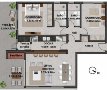 Departamento en venta muy cómodo e iluminado - NDM15467A