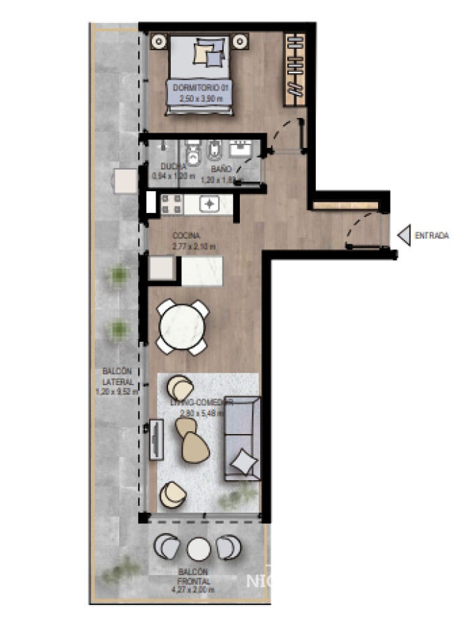 Vende apartamento de 1 dormitorio en Mansa, Punta del Este.