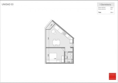 Impresionante departamento de 1 dormitorio, ideal para 2 personas 