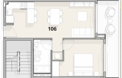 Apartamento de 1 dormitorio en Mansa, Punta del Este.