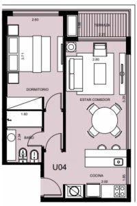 Departamento cómodo de 1 dormitorio, en venta