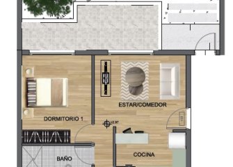 Venta Apartamento 1 dormitorio en zona Tres Cruces, Proyecto Grun