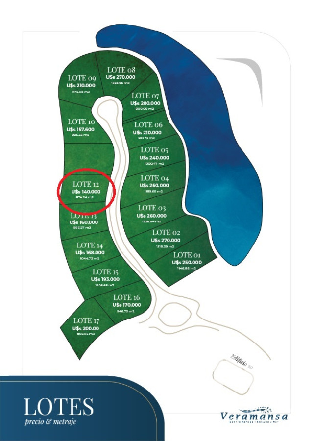 Lote en espectacular barrio cerrado. Veramansa. En venta