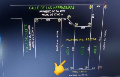 VENTA Terreno en Pinares BURNETT 1400 mts 2 Punta del Este