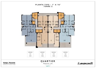 Piso alto con vista panoramica a pasos del mar, Playa Brava, Proyecto en construccion Quartier Brava 30 - NDM27330A