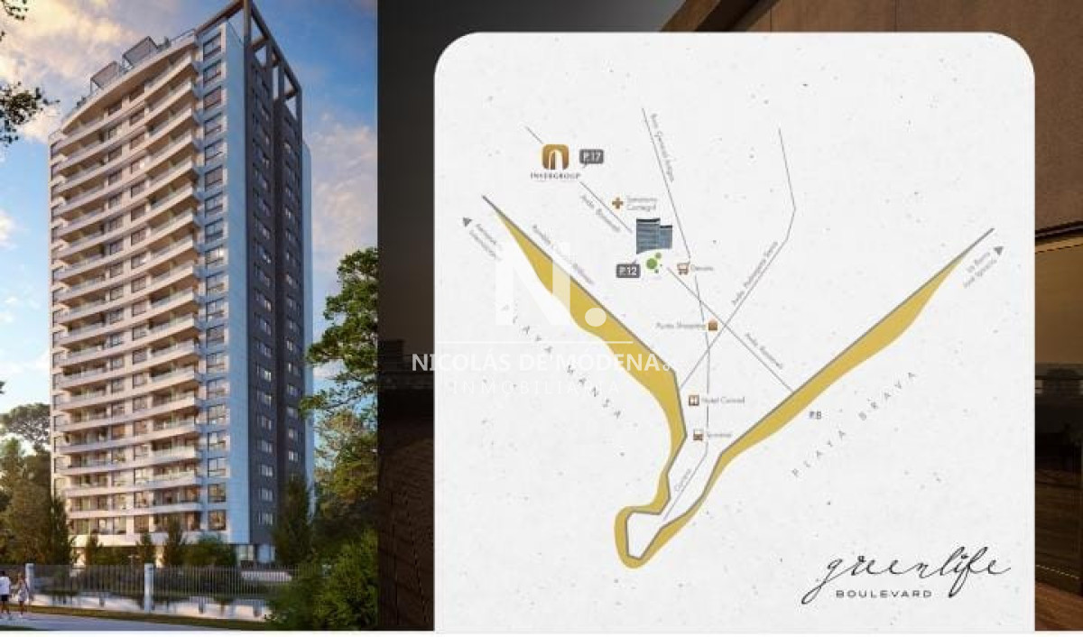 Vende apartamento de 2 dormitorios en Roosevelt, Punta del Este a estrenar - NDM30012A