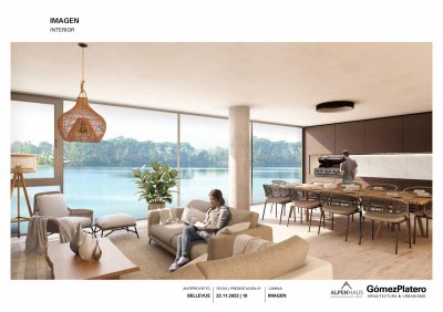 Apartamento de 3 Dormitorios frente al Lago. Ciudad de la Costa