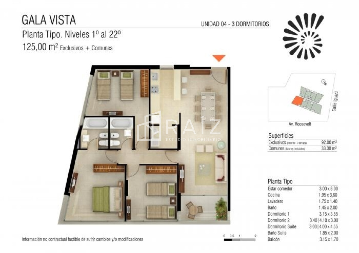 Apartamento ID.10571 - Apartamento en alquiler en Edificio Gala Vista Av. Roosevelt Punta del Este, 1 dormitorio, 1 baños