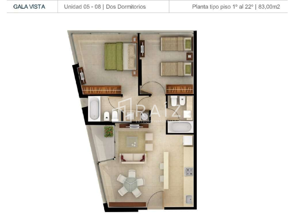 Apartamento ID.10571 - Apartamento en alquiler en Edificio Gala Vista Av. Roosevelt Punta del Este, 1 dormitorio, 1 baños