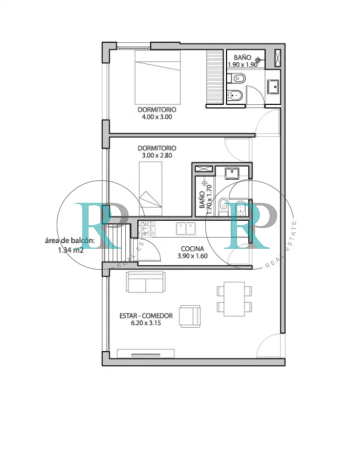 Apartamento ID.1335 - apartamento 2 dormitorios edificio moderno