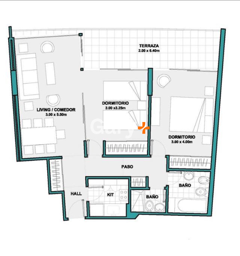 Apartamento ID.24811 - Apartamento en Península 2 dormitorios con terraza y garage