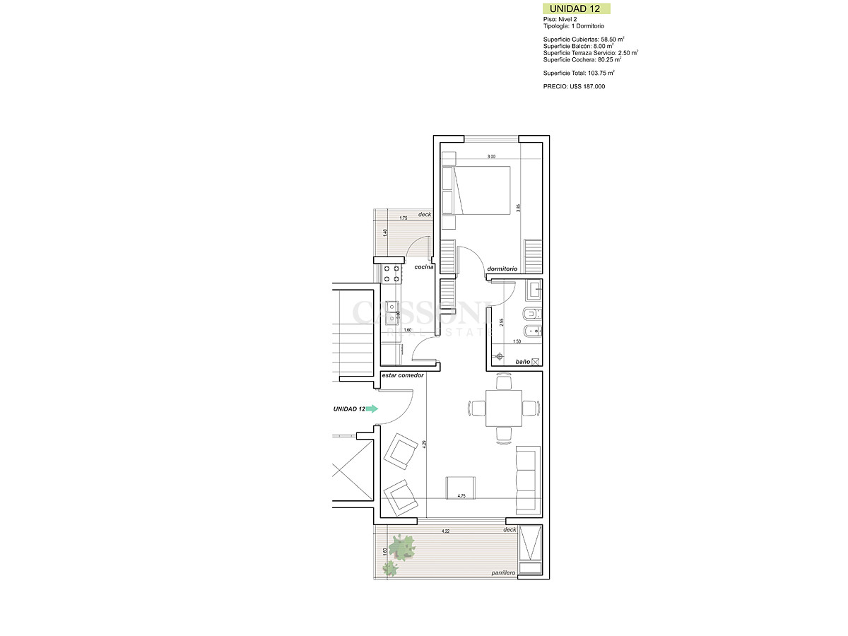Apartamento ID.1870 - Apartamento a estrenar en la Mansa, 2 dormitorios con parrillero propio
