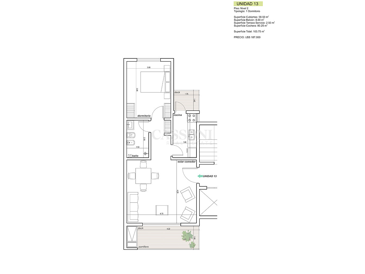 Apartamento ID.1870 - Apartamento a estrenar en la Mansa, 2 dormitorios con parrillero propio