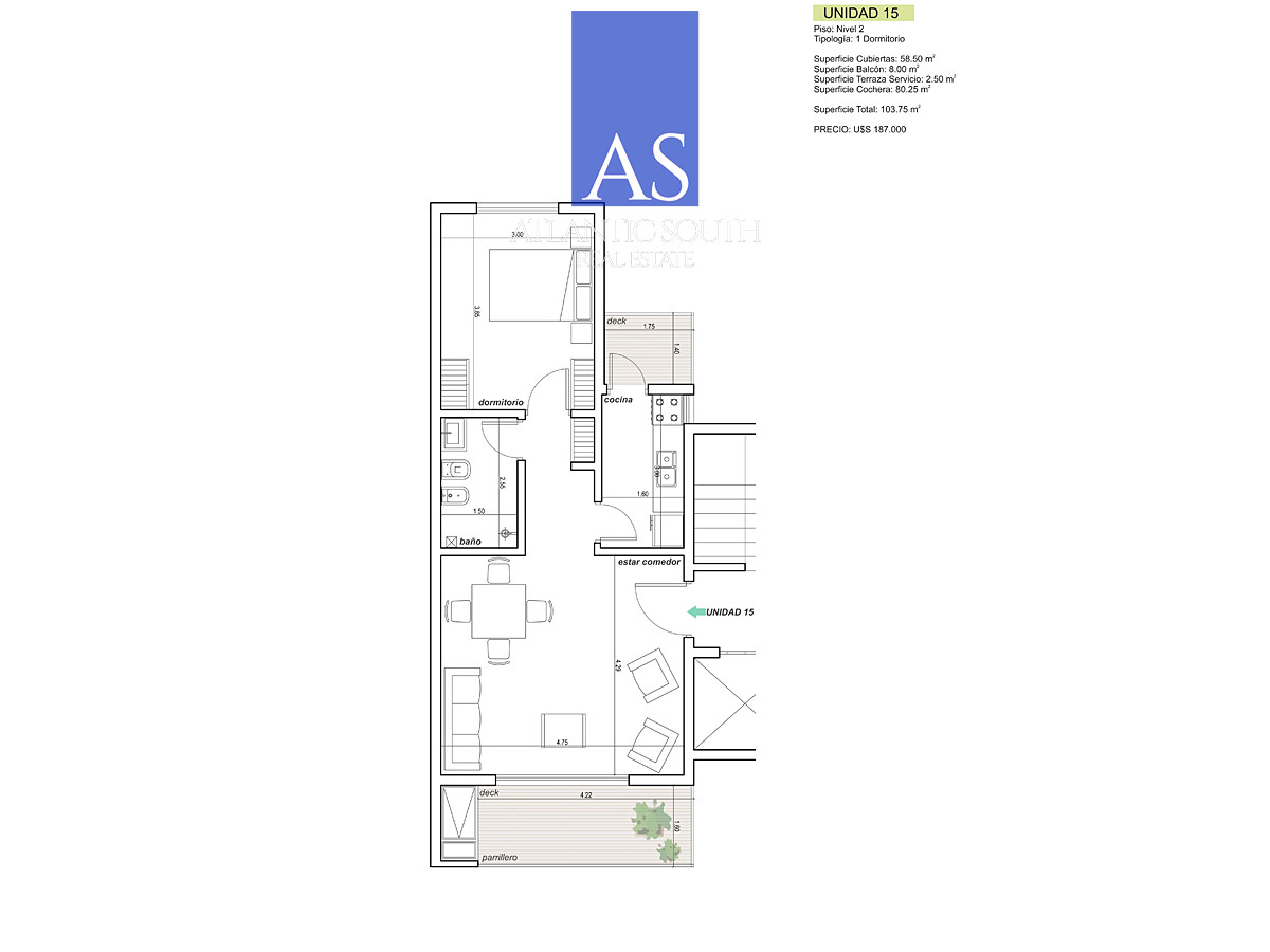 Apartamento ID.3393 - Apartamento a estrenar en la Mansa, 2 dormitorios con parrillero propio