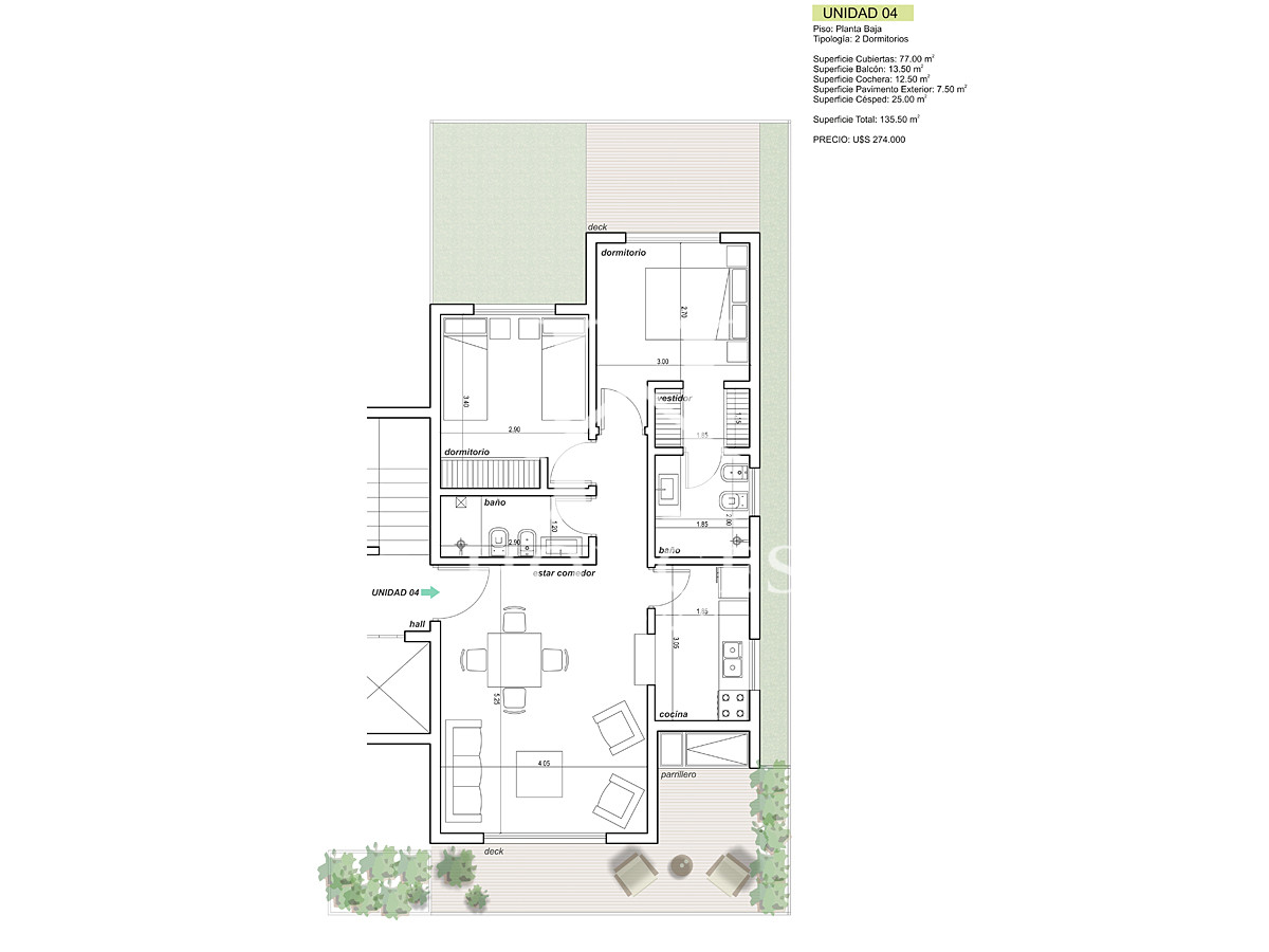 Apartamento ID.386 - Apartamento en construcción en la Mansa 2 dormitorios con parrillero