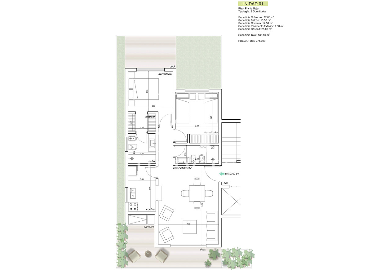 Apartamento ID.386 - Apartamento en construcción en la Mansa 2 dormitorios con parrillero