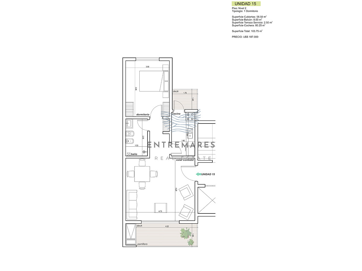 Apartamento ID.249 - Apartamento a estrenar en la Mansa, 2 dormitorios con parrillero propio